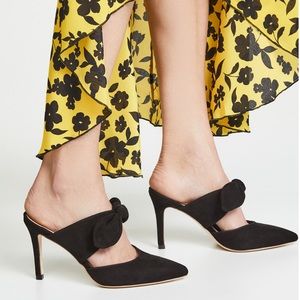 Loeffler Randall Flora Bow Mule Pumps - Retail $395 - Black Suede